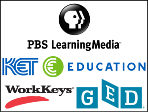 Image of logo of PBS LearningMedia KET Education WorkKeys GED.