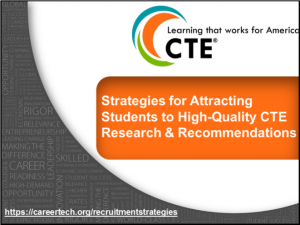 mage of cover of Learning that works for America CTE: Strategies for Attracting Students to High-Quality CTE Research & Recommendations.